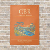 Thumbnail for Canberra Airport CBR - Canvas Framed - Orange
