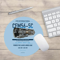 Thumbnail for CFM56-5C design on light blue round mouse pad