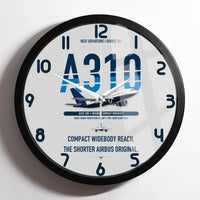 Thumbnail for Airbus A310-200 design on light gray framed wall clock