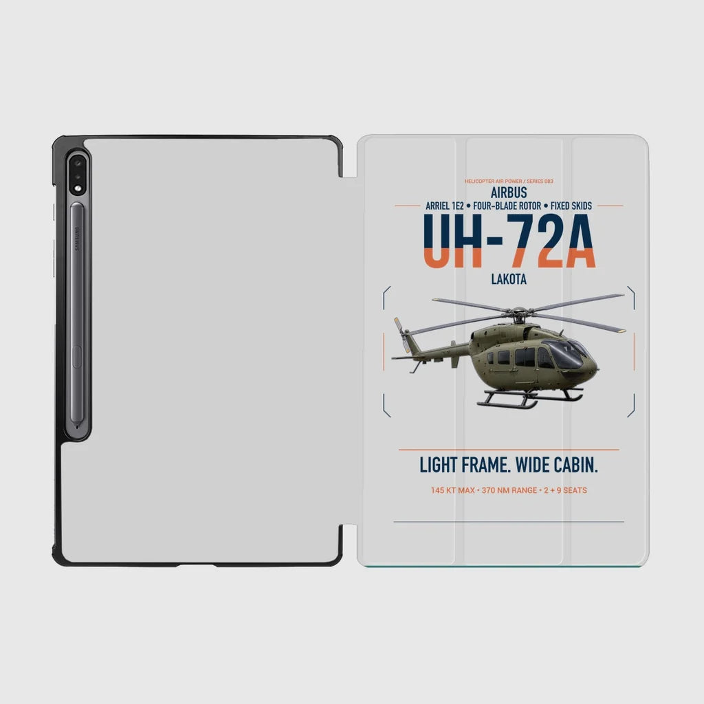 Airbus UH-72A Lakota design on light gray samsung tablet tablet case