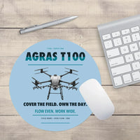 Thumbnail for DJI Agras T100 design on light blue round mouse pad