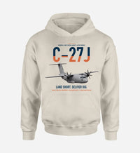 Thumbnail for C-27J Spartan design on khaki double-side hoodie, single-side print