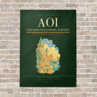 Thumbnail for Ancona Falconara Airport AOI - Canvas No Frame - Dark Green