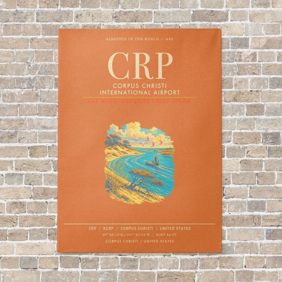 Corpus Christi International Airport CRP - Canvas Framed - Orange