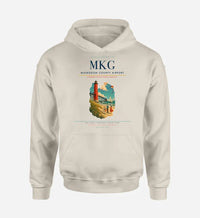 Thumbnail for Muskegon County Airport (MKG) design on khaki hoodie single-side print
