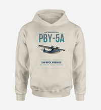 Thumbnail for PBY-5A Catalina design on khaki double-side hoodie, single-side print