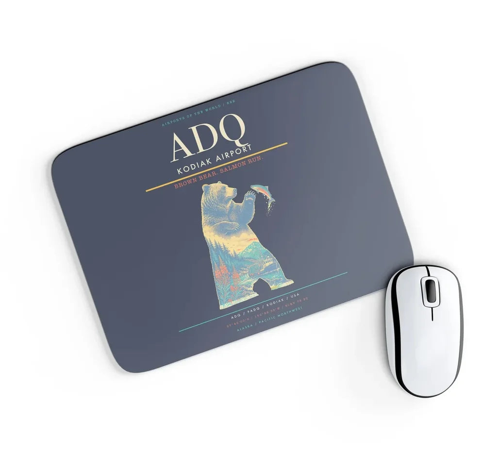 Kodiak Airport ADQ Mouse-Pad Rectangle - Navy Blue
