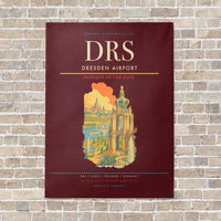 Thumbnail for Dresden Airport DRS vertical canvas print - no frame - dark red background