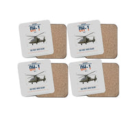 Thumbnail for Kawasaki OH-1 design on light gray 4 pieces set coaster