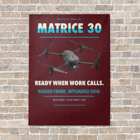 Thumbnail for DJI Matrice 30 vertical canvas print - no frame - dark red background