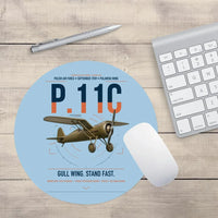 Thumbnail for PZL P.11c design on light blue round mouse pad