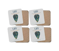 Thumbnail for Leon-Mba International Airport (LBV) design on light gray 4 pieces set coaster
