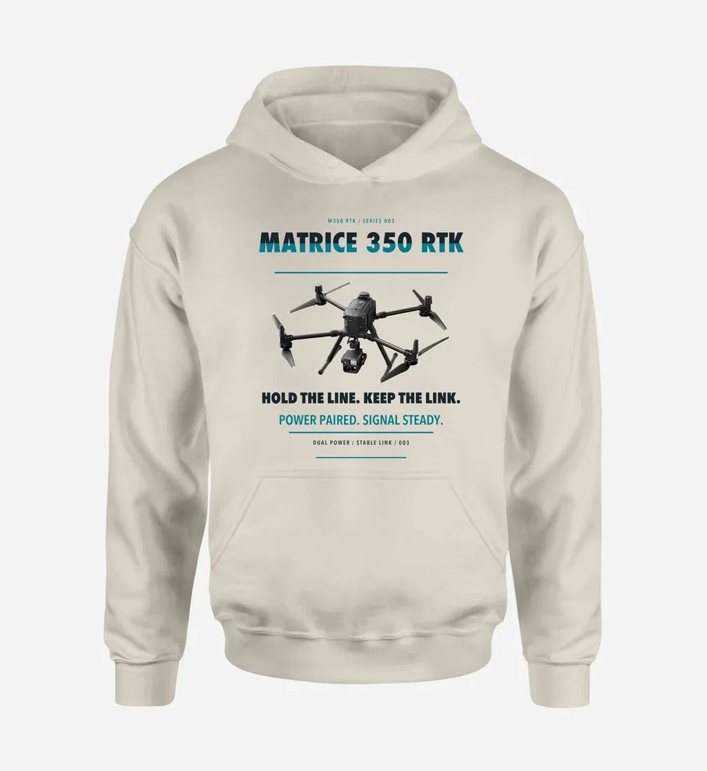 DJI Matrice 350 RTK design on khaki hoodie single side