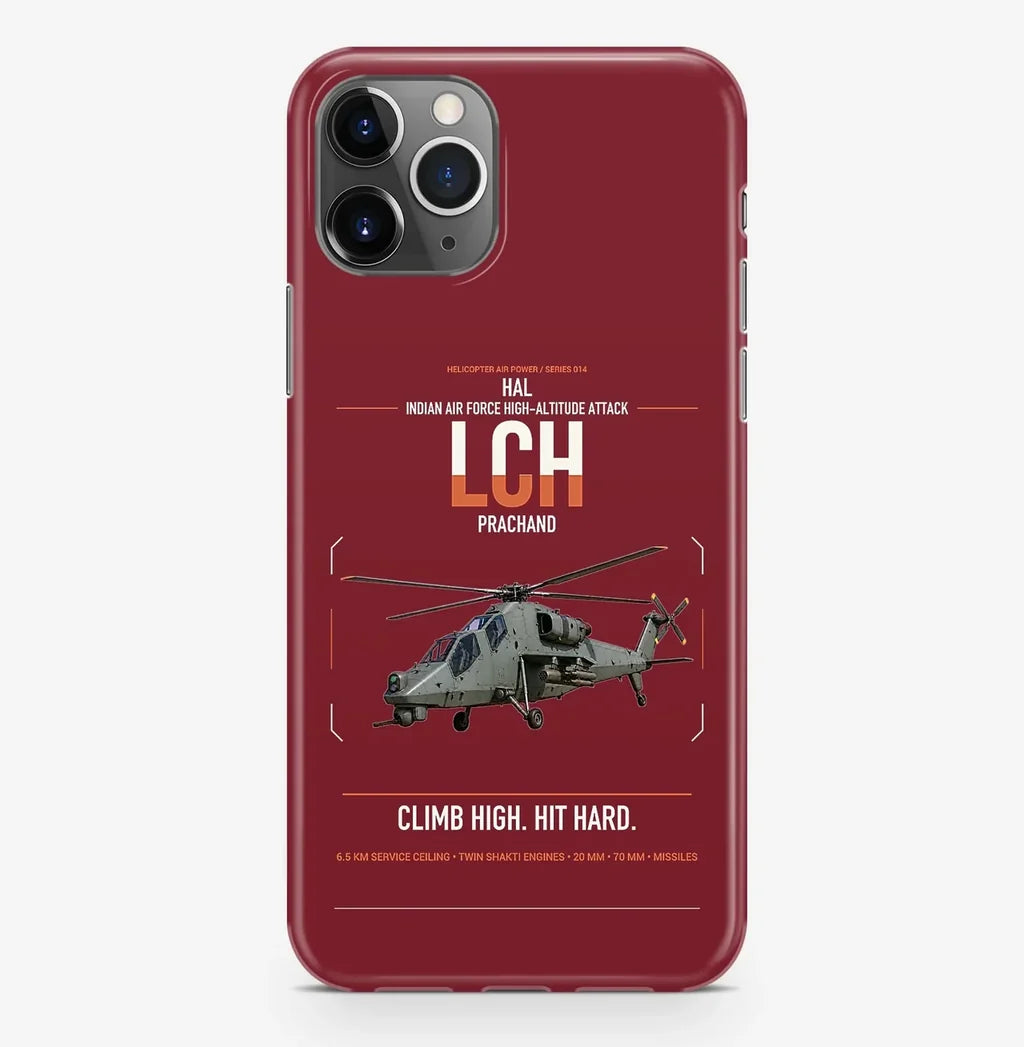 HAL LCH Prachand design on dark red magsafe iphone case, for iPhone Pro Max
