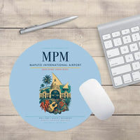 Thumbnail for Maputo International Airport (MPM) design on light blue round mouse pad