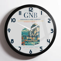 Thumbnail for Grenoble-Isère Airport (GNB) design on light gray framed wall clock