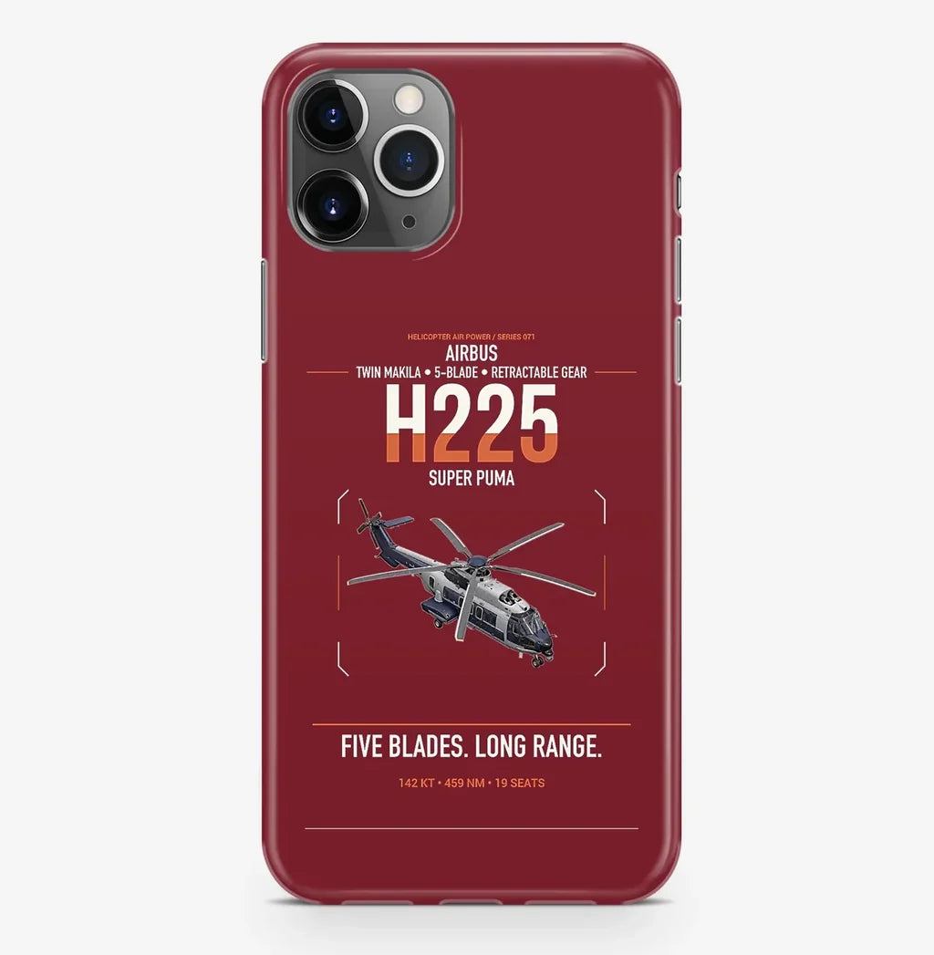 Airbus H225 design on dark red magsafe iphone case, for iPhone Pro Max