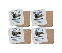 Thumbnail for TAY 611-8 design on light gray 4 pieces set coaster