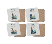 Thumbnail for Iqaluit Airport (YFB) design on light gray 4 pieces set coaster