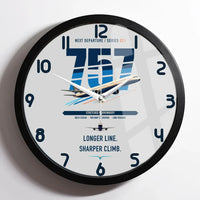 Thumbnail for Boeing 757-300 design on light gray framed wall clock