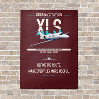 Thumbnail for Cessna Citation XLS vertical canvas print - no frame - dark red background