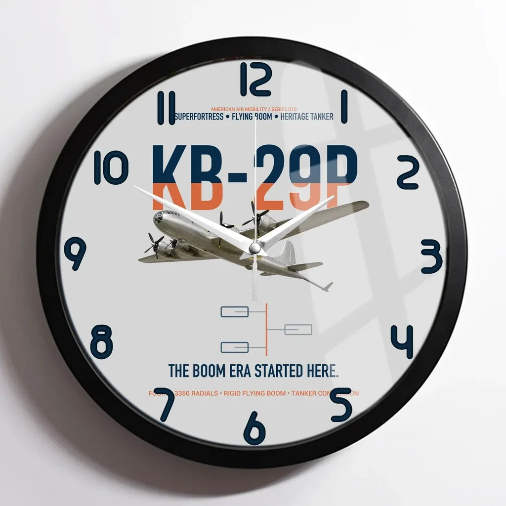 KB-29P SUPERFORTRESS design on light gray framed wall clock