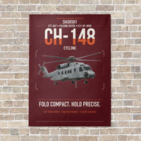 Thumbnail for Sikorsky CH-148 Cyclone vertical canvas print - no frame - dark red background