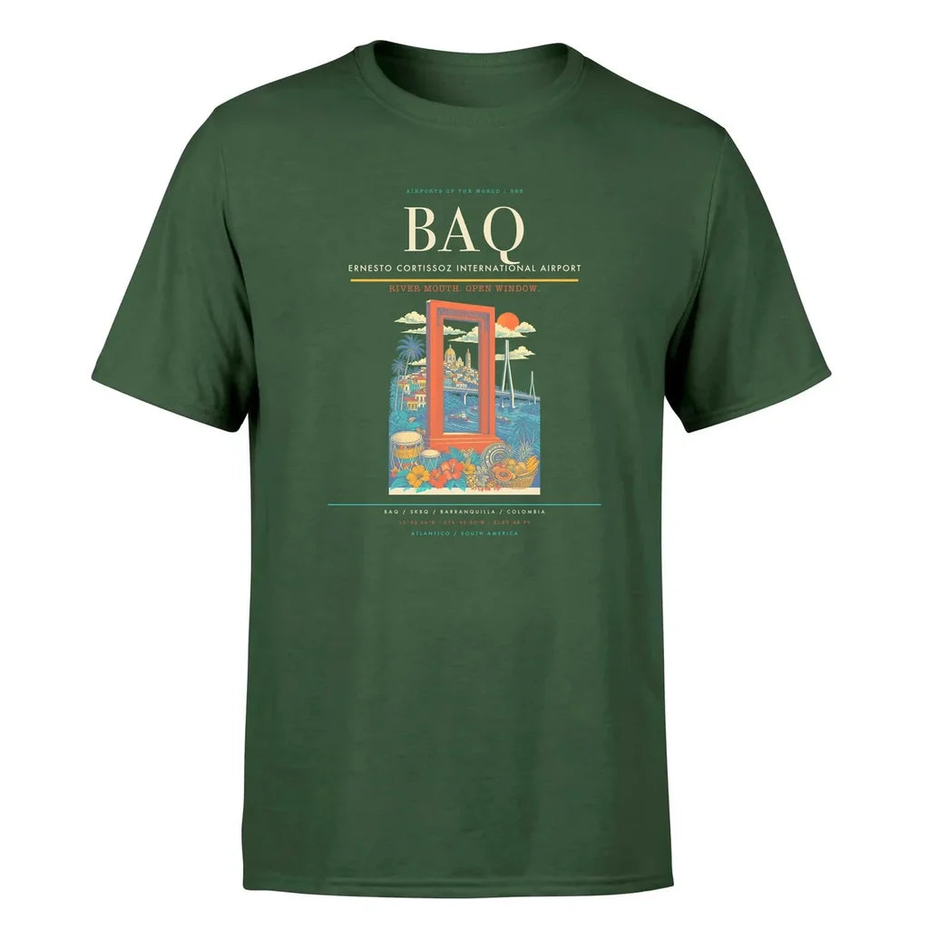 Barranquilla Airport (BAQ) Premium T-Shirt Dark Green