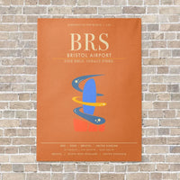 Thumbnail for Bristol Airport BRS - Canvas Framed - Orange