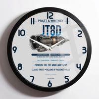Thumbnail for JT8D design on light gray framed wall clock