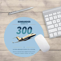 Thumbnail for Bombardier Challenger 300 design on light blue round mouse pad