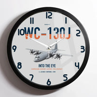 Thumbnail for WC-130J Hurricane Hunter design on light gray framed wall clock