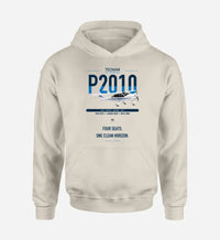 Thumbnail for Tecnam P2010 design on khaki double-side hoodie, single-side print