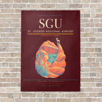 Thumbnail for St. George Regional Airport SGU vertical canvas print - no frame - dark red background