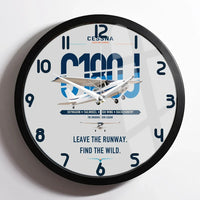 Thumbnail for Cessna 180J Skywagon design on light gray framed wall clock