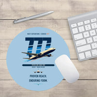 Thumbnail for Boeing 777-200ER design on light blue round mouse pad