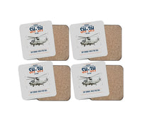 Thumbnail for Sikorsky SH-3H Sea King design on light gray 4 pieces set coaster