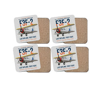 Thumbnail for F3F-2 Last Biplane First Fight design on light gray 4 pieces set coaster