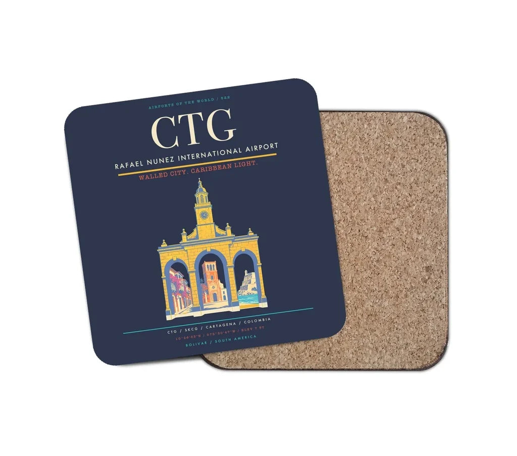 Rafael Nunez International Airport CTG Coaster 1-Piece - Navy Blue