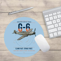 Thumbnail for Messerschmitt Bf 109G-6 design on light blue round mouse pad