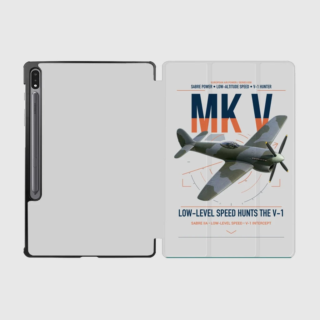 Hawker Tempest Mk V design on light gray samsung tablet tablet case