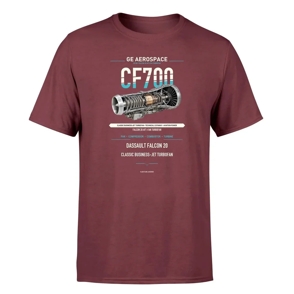 CF700 design on dark red single side