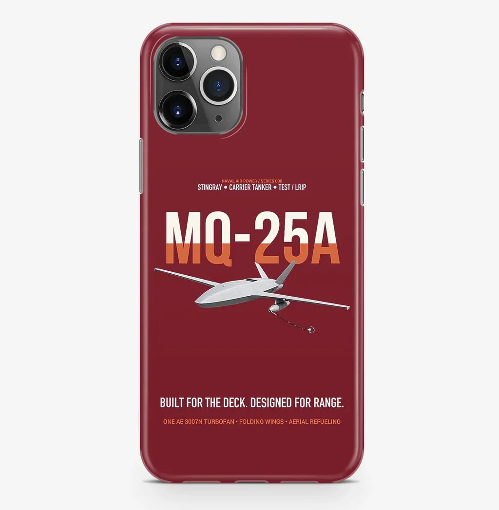 MQ-25A STINGRAY design on dark red magsafe iphone case, for iPhone Pro Max