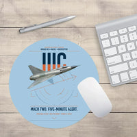 Thumbnail for Dassault Mirage IIIC design on light blue round mouse pad