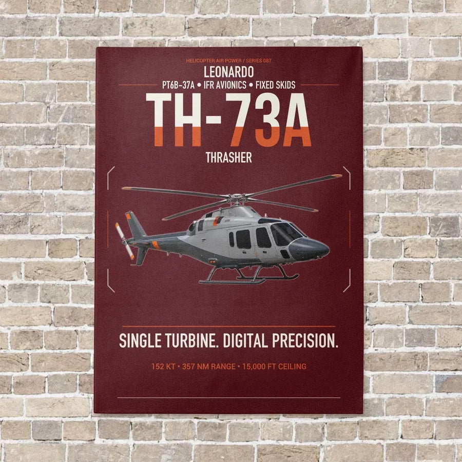 Leonardo TH-73A Thrasher vertical canvas print - no frame - dark red background
