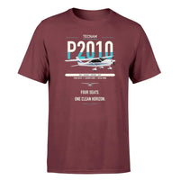 Thumbnail for Tecnam P2010 design on dark red t-shirt, single-side print