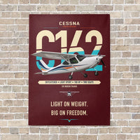Thumbnail for Cessna 162 Skycatcher vertical canvas print - no frame - dark red background