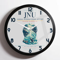 Thumbnail for Juneau International Airport (JNU) design on light gray framed wall clock