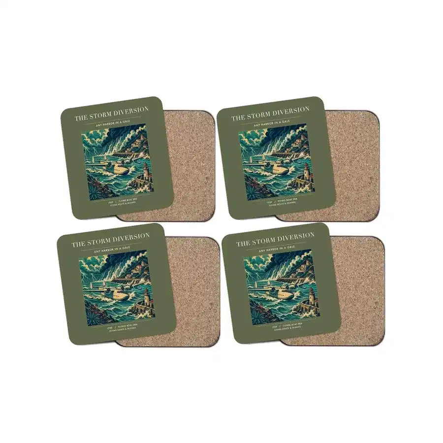 The Storm Diversion - Designed Coasters design on green army 4-pieces-set