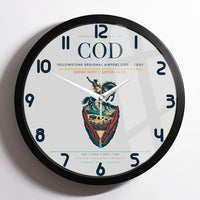 Thumbnail for Yellowstone Regional Airport (COD) design on light gray framed wall clock